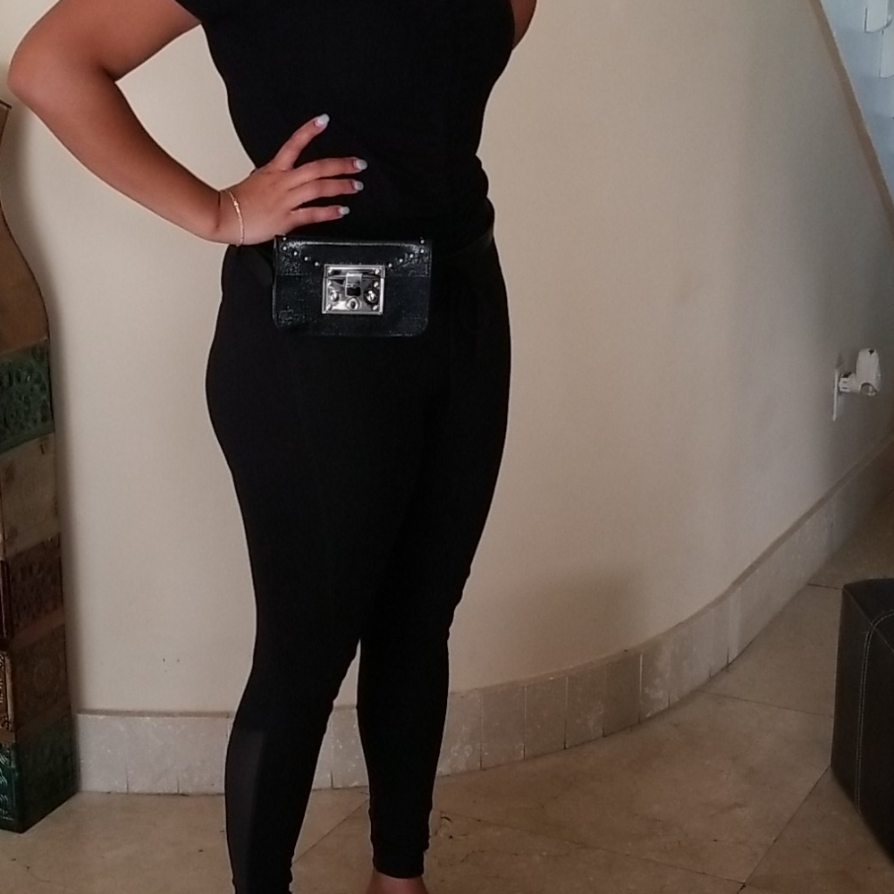 Black Envelope Belt Money Waist/Hip Bag